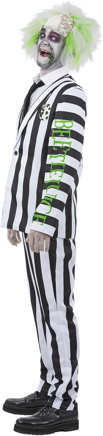 Smiffys Beetlejuice Kinderkostüm mit Jacke Mock Shirt Krawatte und Hose Offiziell lizenzierte Warner