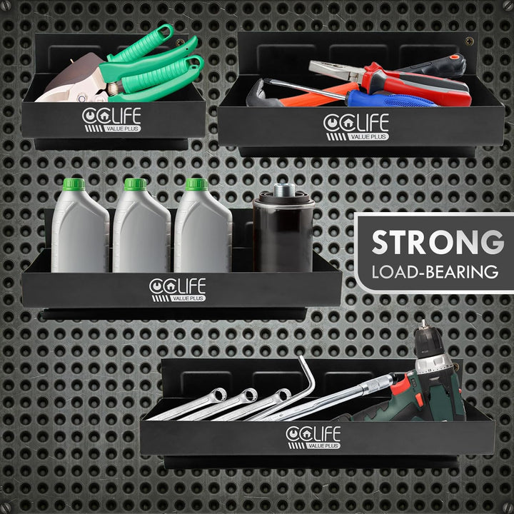 CCLIFE 4tlg Magnet Ablagen Schwarzes 150-210-270-310mm Magnetschale Werkzeug Halterung für Werkstatt