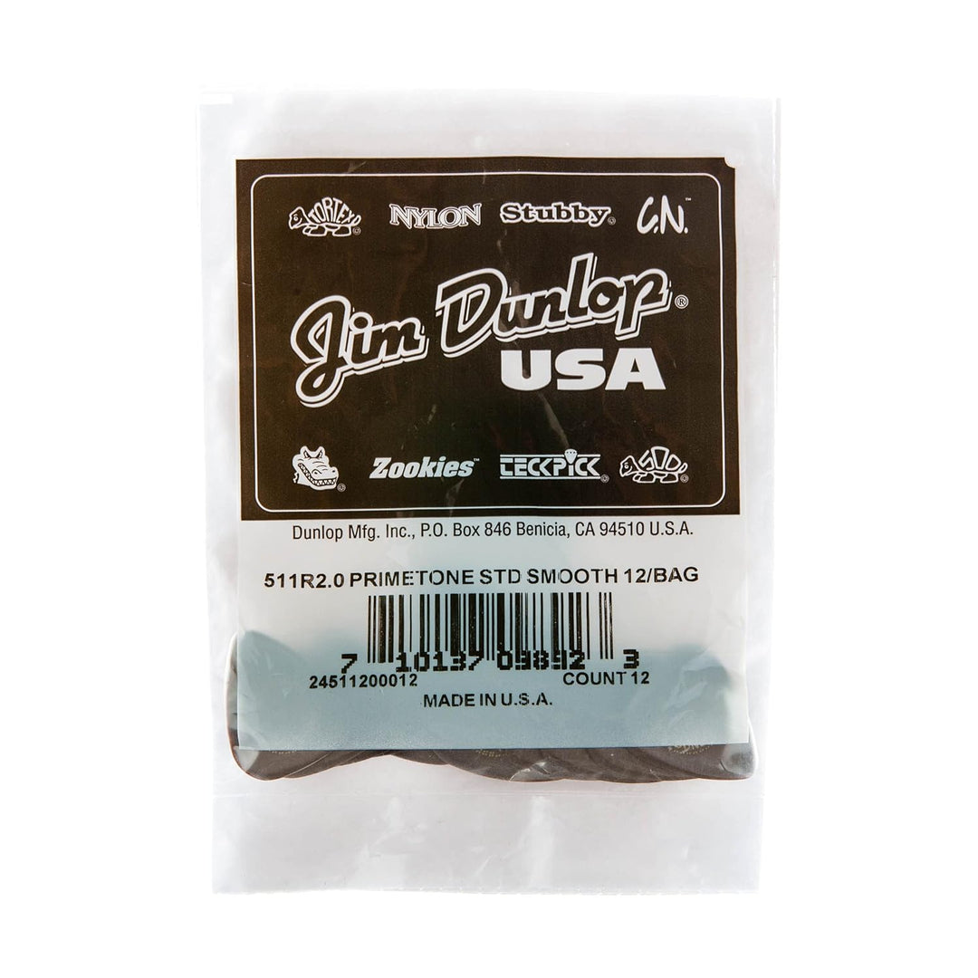 Médiators Jim Dunlop 2,00mm Primetone Standard 2,00mm sachet de 12 Sachet de 12 2,00mm, Sachet de 12