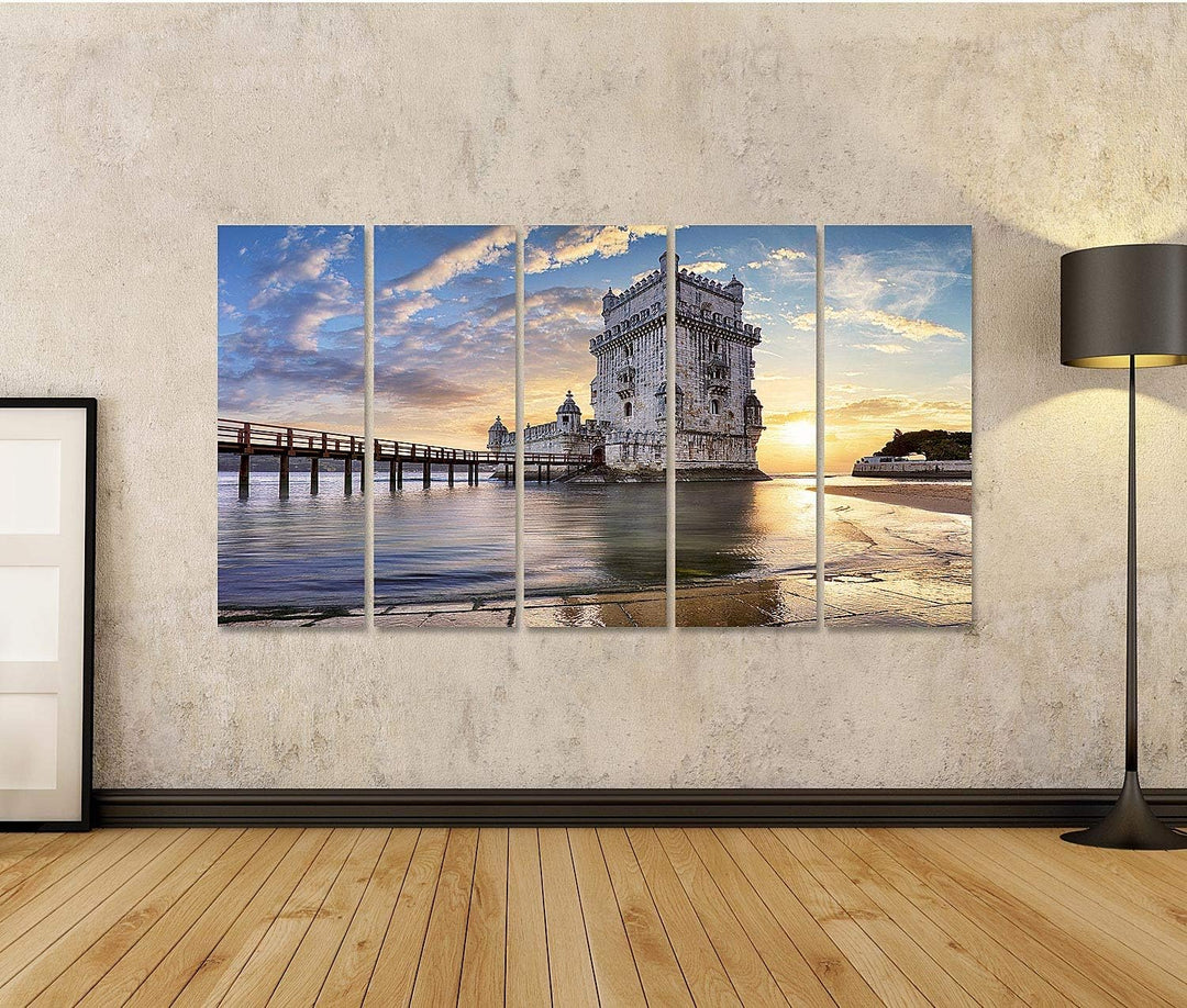 islandburner Bild auf Leinwand Lissabon Belem Turm Tejo Fluss Portugal Bilder Wandbilder Poster Lein