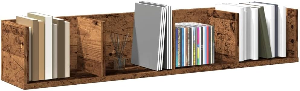 vidaXL CD-Wandregal Altholz-Optik 100x18x18 cm Holzwerkstoff, Altholz