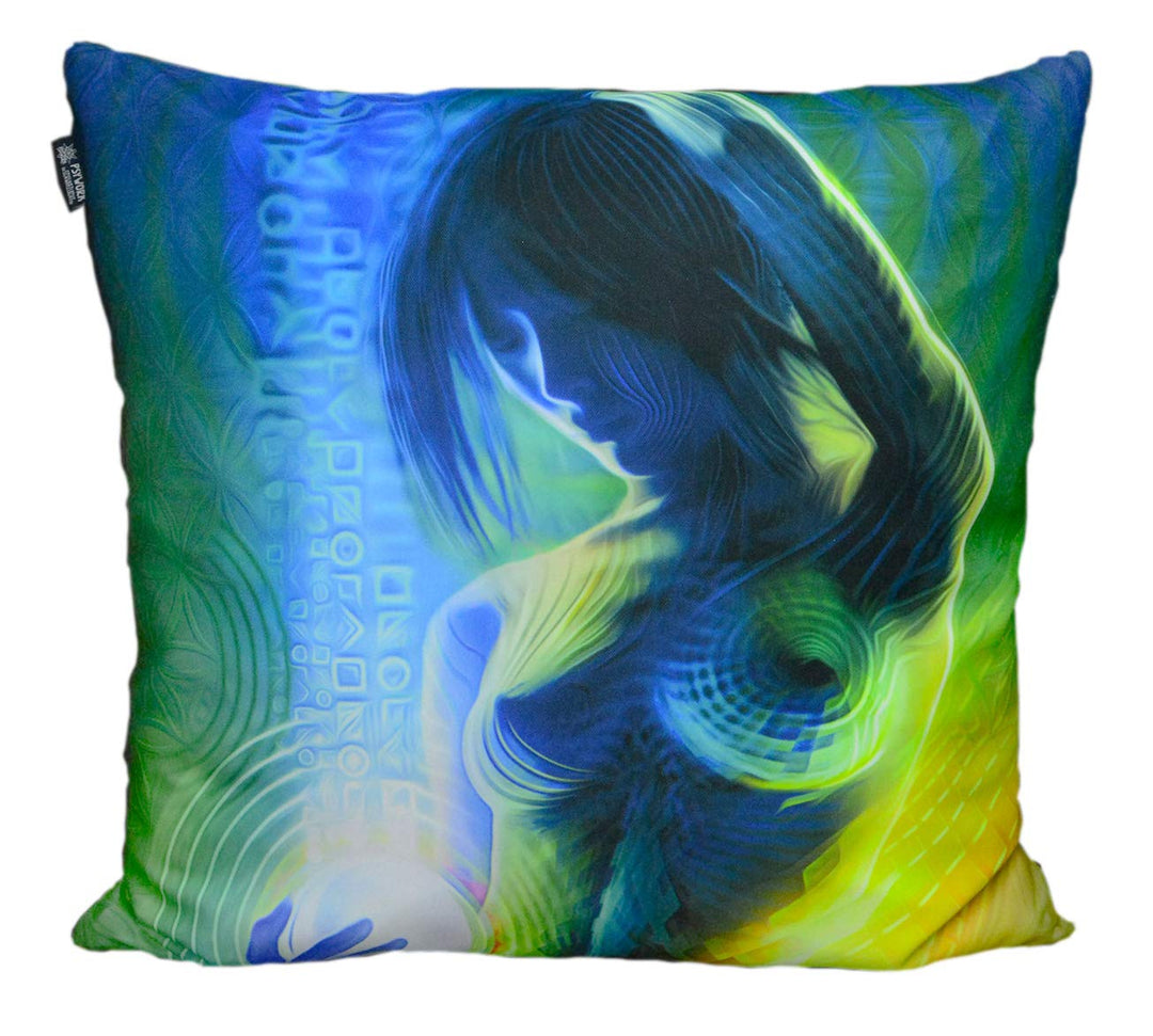PSYWORK Schwarzlicht Kissen Neon Prismatic, 60x60cm