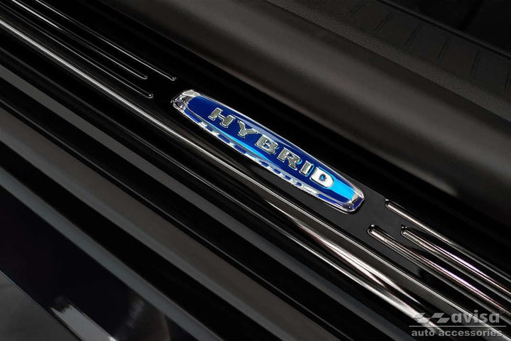 Black Inox door sill protectors compatible with Ford Kuga III 2019- 'Hybrid' - 4-pieces