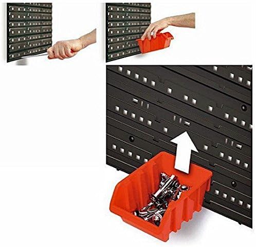 Lager Werkstatt Wandregal Lagerregal 75 Stapelboxen Orange Gr.1, 60 Stapelboxen Orange Gr.2 + Organi