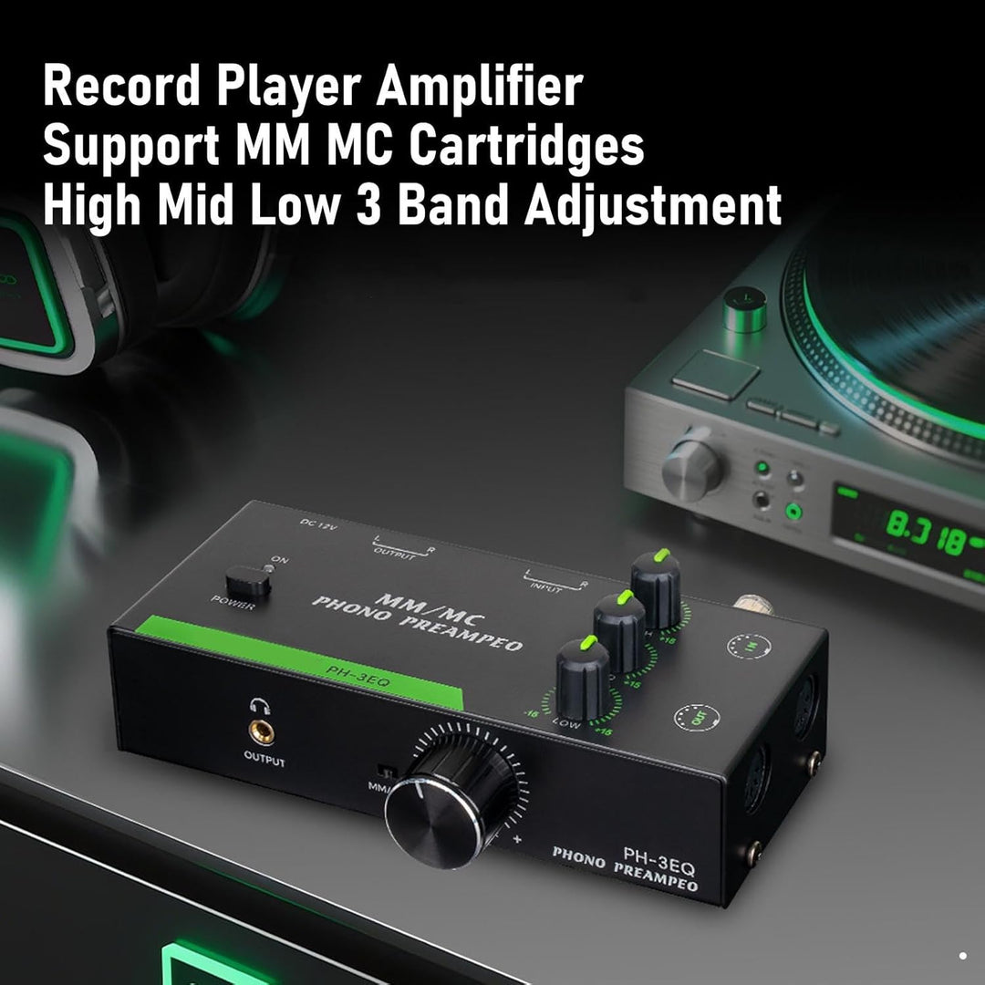 Dpofirs Phono Preamp für Plattenspieler MM MC Kompatible, Vorverstärker -Home -Audio für MM MC -Kart