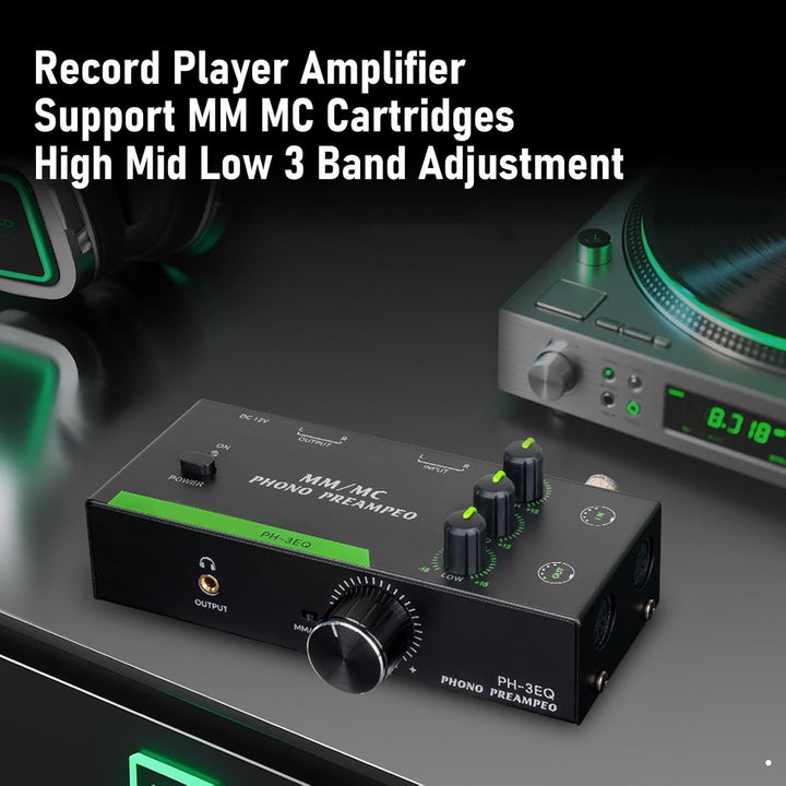 Dpofirs Phono Preamp für Plattenspieler MM MC Kompatible, Vorverstärker -Home -Audio für MM MC -Kart