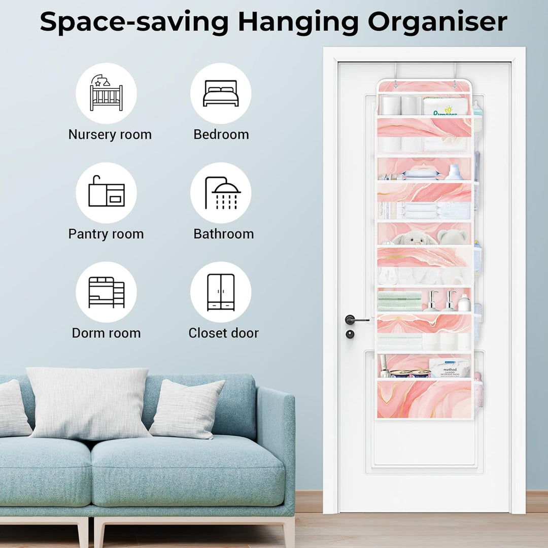 Clastyle Marmor Tür Hängeaufbewahrung Faltbar Hängeorganizer für Camping Bad Schrank Schlafzimmer Mä