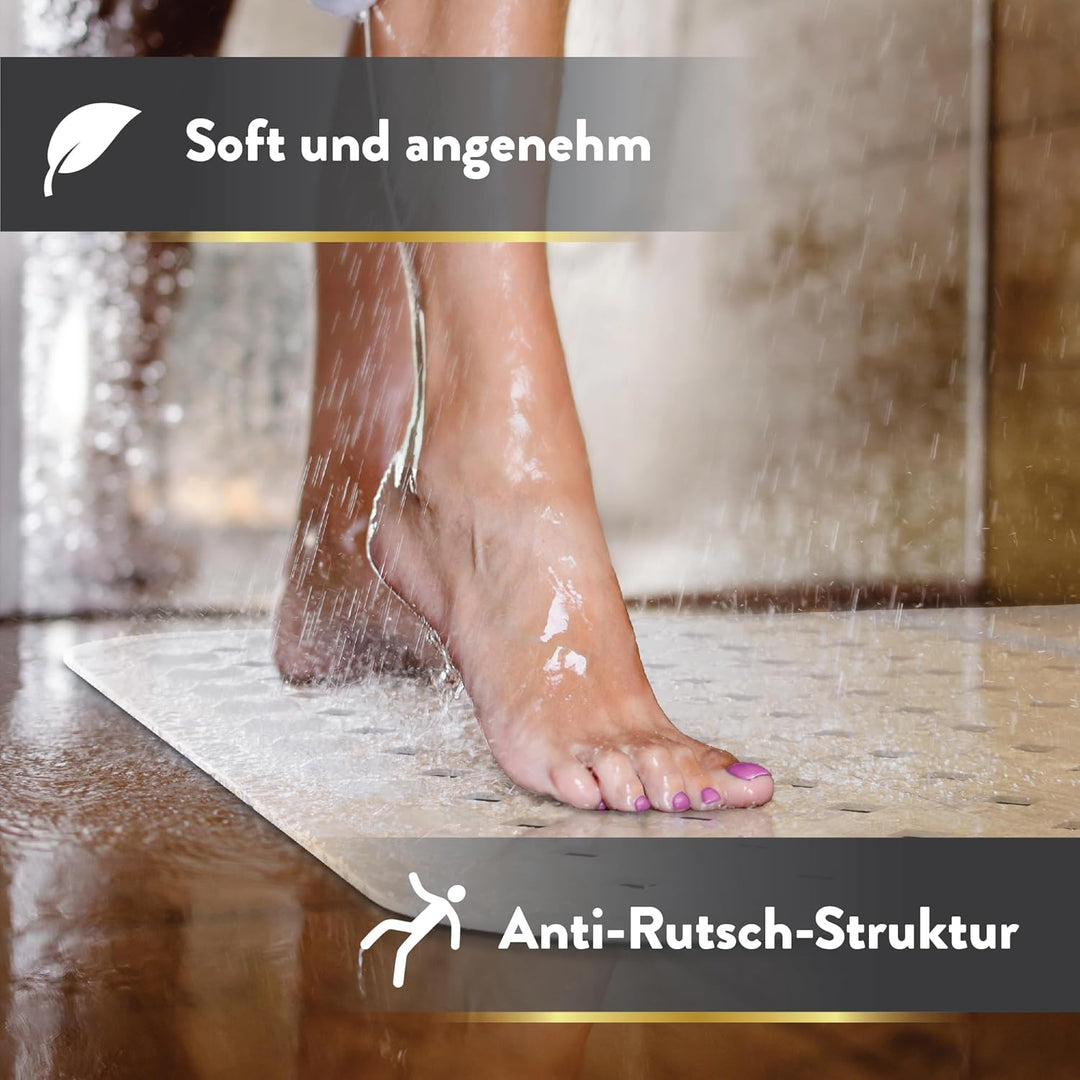BAMONDO Duschmatte rutschfest & Hautsensitiv (weiss) 53x53 cm - Antirutschmatte Dusche maschinenwasc