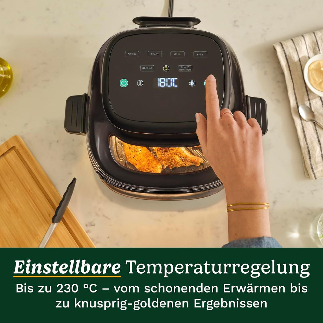 Cuisinart ClearView 3,8 L Heissluftfritteuse mit Glasbehälter | 5‑in‑1 Airfryer | Frittieren ohne Öl