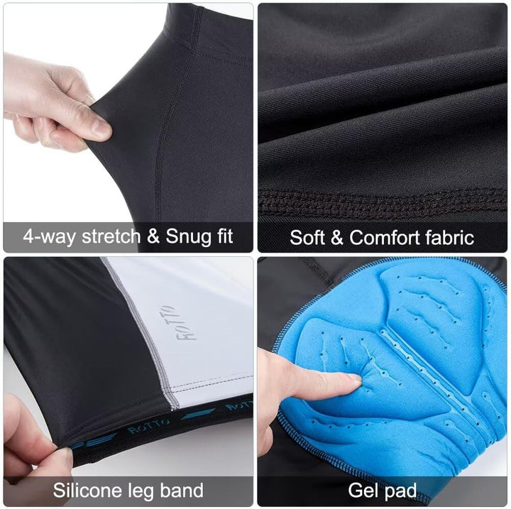ROTTO Radlerhose Herren Fahrradhose Kurz Radhose Gepolstert Gemütlich stossfeste XXL D Schwarz-weiss