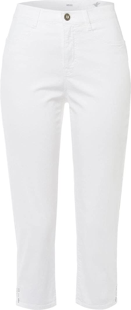 BRAX Damen Style Mary Capri Sommercapri Freizeithose 38 Weiss, 38 Weiss