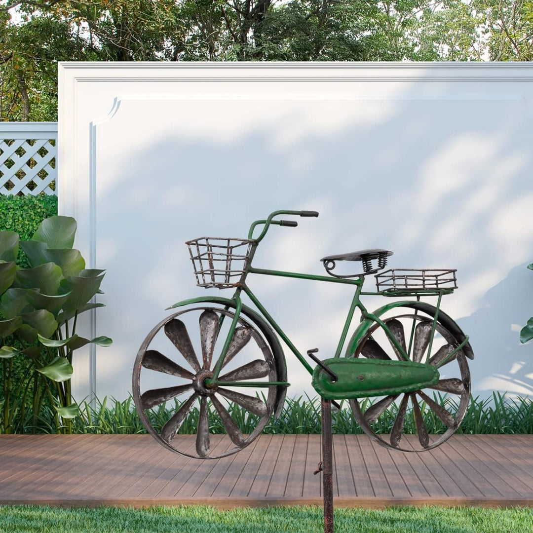 CIM Metall Gartenstecker mit Windrad - Bicycle City Bike - Motivmasse: 36 x 25cm - Höhe: 130cm - wet