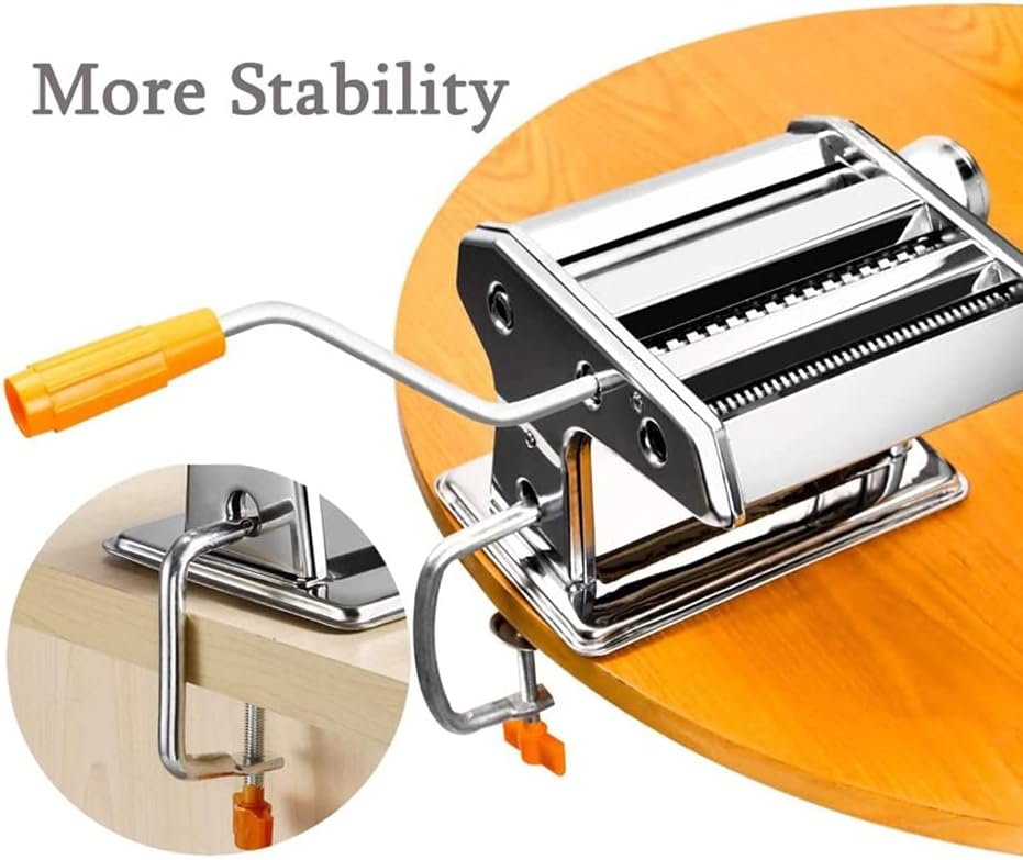 Nudelmaschine Pasta-Rollenmaschine -Edelstahl 3 In 1 Nudelschneider Maschine mit 6 Teigdicken Einste