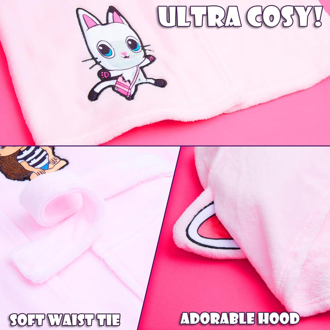 Get Trend Bademantel Mädchen, Flauschig mit Prints von Stitch und Angel, Barbie, Disney Prinzessinne