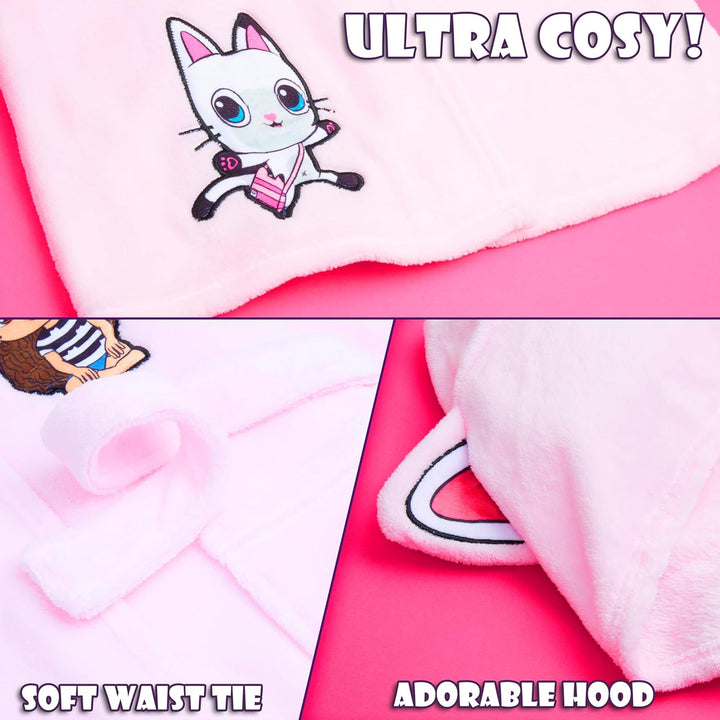 Get Trend Bademantel Mädchen, Flauschig mit Prints von Stitch und Angel, Barbie, Disney Prinzessinne