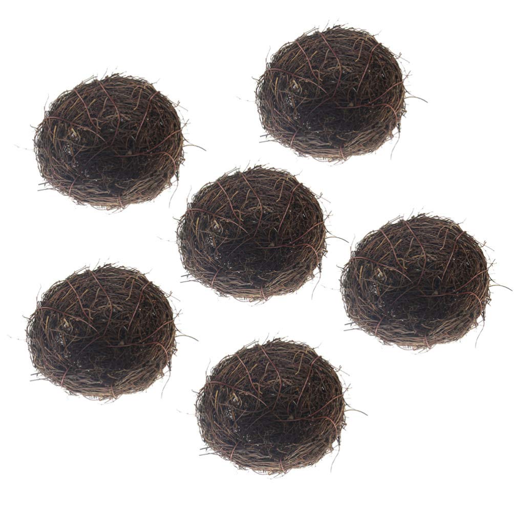 BESPORTBLE 6 Stücke Vogelnest Osternest 10cm Rattan Nest Zweige Naturnest Frühling Osterdeko Handwer