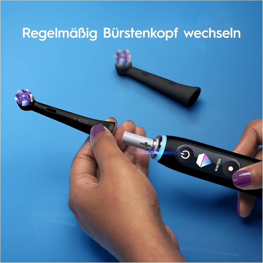 Oral-B iO Strahlendes Weiss Aufsteckbürsten für elektrische Zahnbürste, 6 Stück, aufhellende Zahnrei