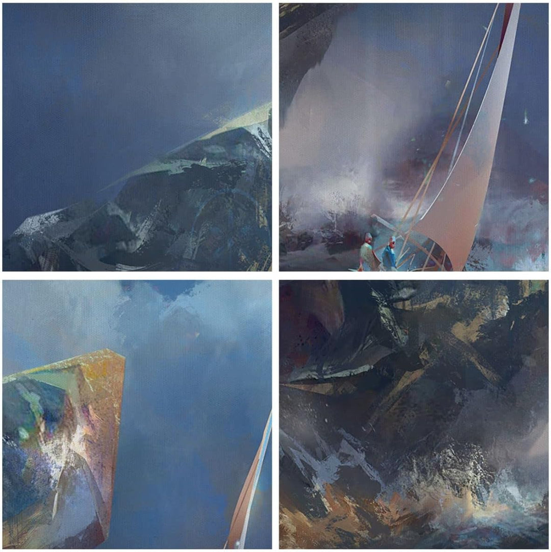 Panorama Bilder auf Leinwand Meer Segelboot Leinwandbild mit Rahmen 90x30cm Wandbilder Dekoration Wo
