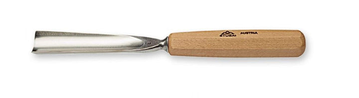STUBAI Gerades Hohleisen 6 mm | einseitig geschliffen, Serie 55, Stich 9 | präzises Schnitzwerkzeug
