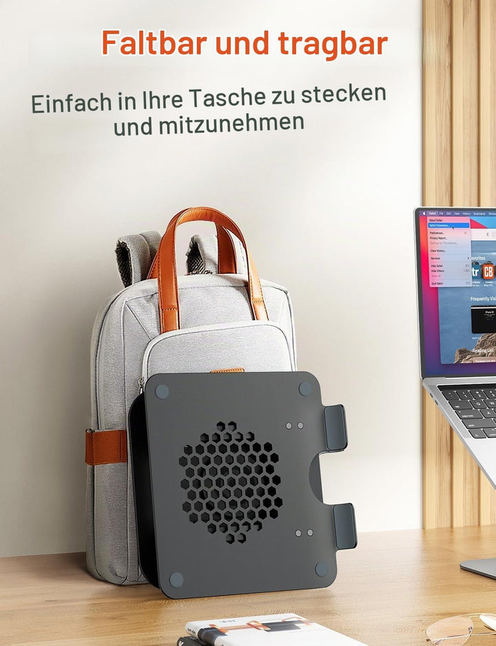 Laptop Ständer mit 360° Drehbarer Basis, Ergonomisch Laptopständer Höhenverstellbar, Laptop Erhoehun