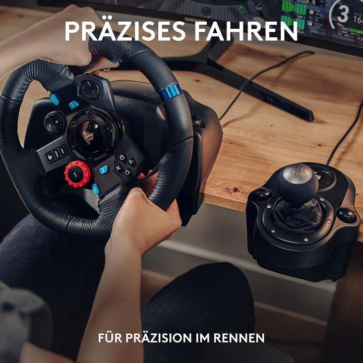 Logitech G G29 SE Driving Force Rennlenkrad und Pedale, Force Feedback, echtes Leder + Logitech G Dr