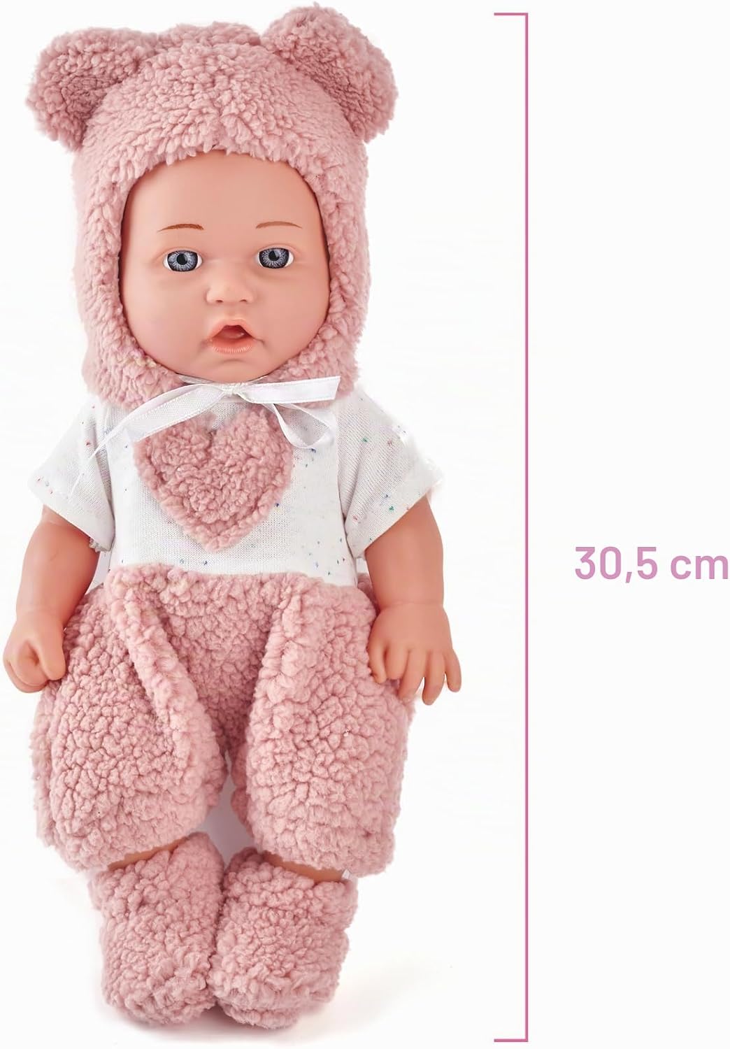 30 cm Babypuppen-Spielset mit Zubehör – Flasche, Kleidung, Schnuller, Decke – Lernspielzeug für Klei