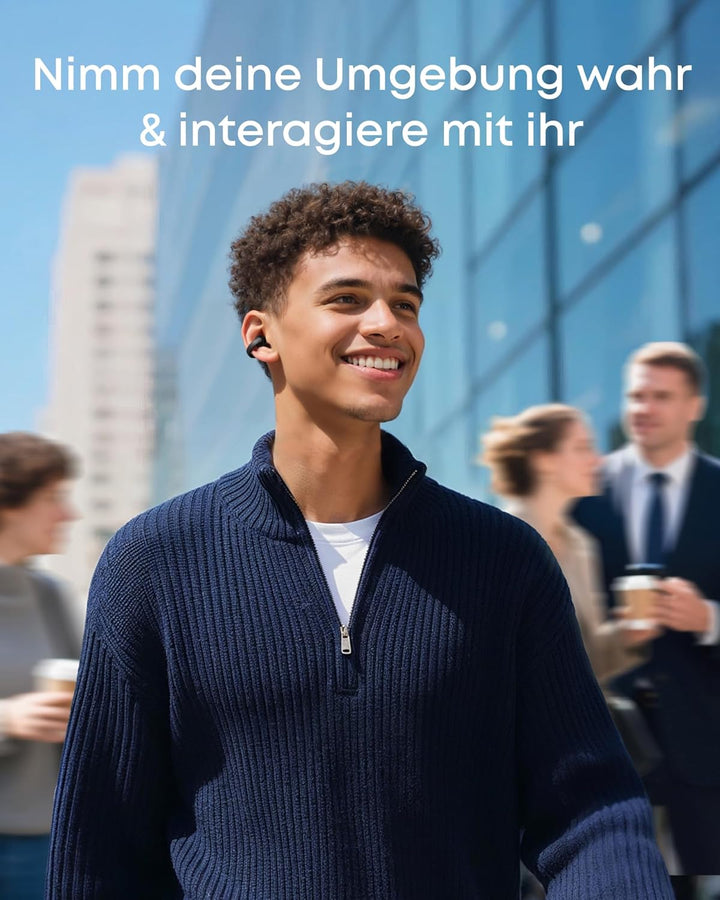 soundcore C50i by Anker, Open-Ear Kopfhörer, Clip-On Earbuds, Ultra-bequem, Open-Ring Design, 12mm T