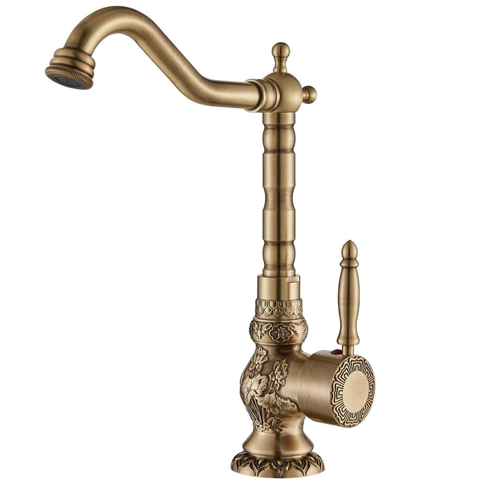 Suguword Antikes Messing hoch Wasserhahn Bad Waschbecken Waschtisch Armatur Einhebelmischer Badarmat