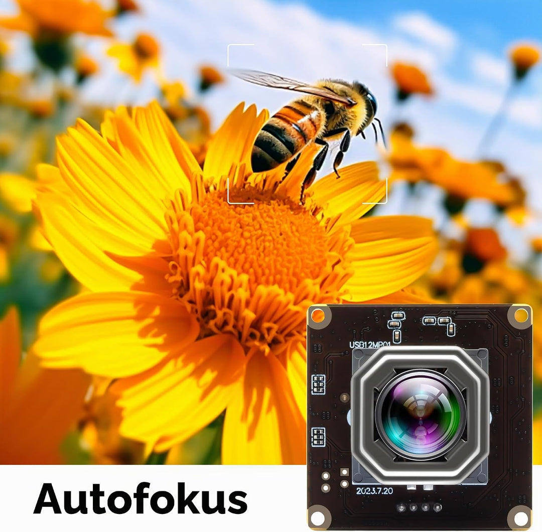 ELP USB Kameramodul 4K Autofokuskamera 1080P@120fps Hochgeschwindigkeitskamera 12MP Weitwinkel Keine
