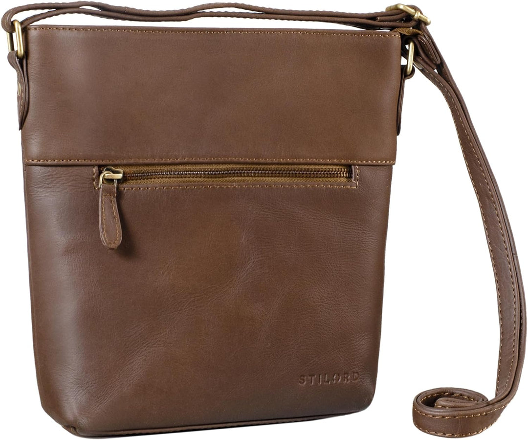 STILORD 'Jasmine' Ledertasche Damen Umhängetasche Handtasche Elegante Damentasche zum Umhängen Klein