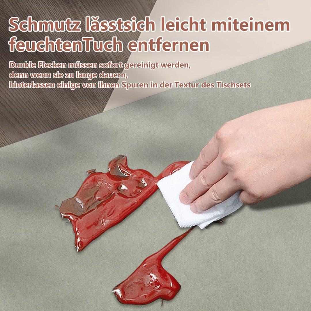 4er Set Tischset aus Leder-Imitat，Platzsets abwaschbar und wasserdicht，Platzdeckchen Lederoptik mit