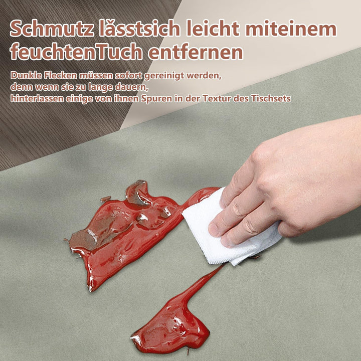 4er Set Tischset aus Leder-Imitat，Platzsets abwaschbar und wasserdicht，Platzdeckchen Lederoptik mit