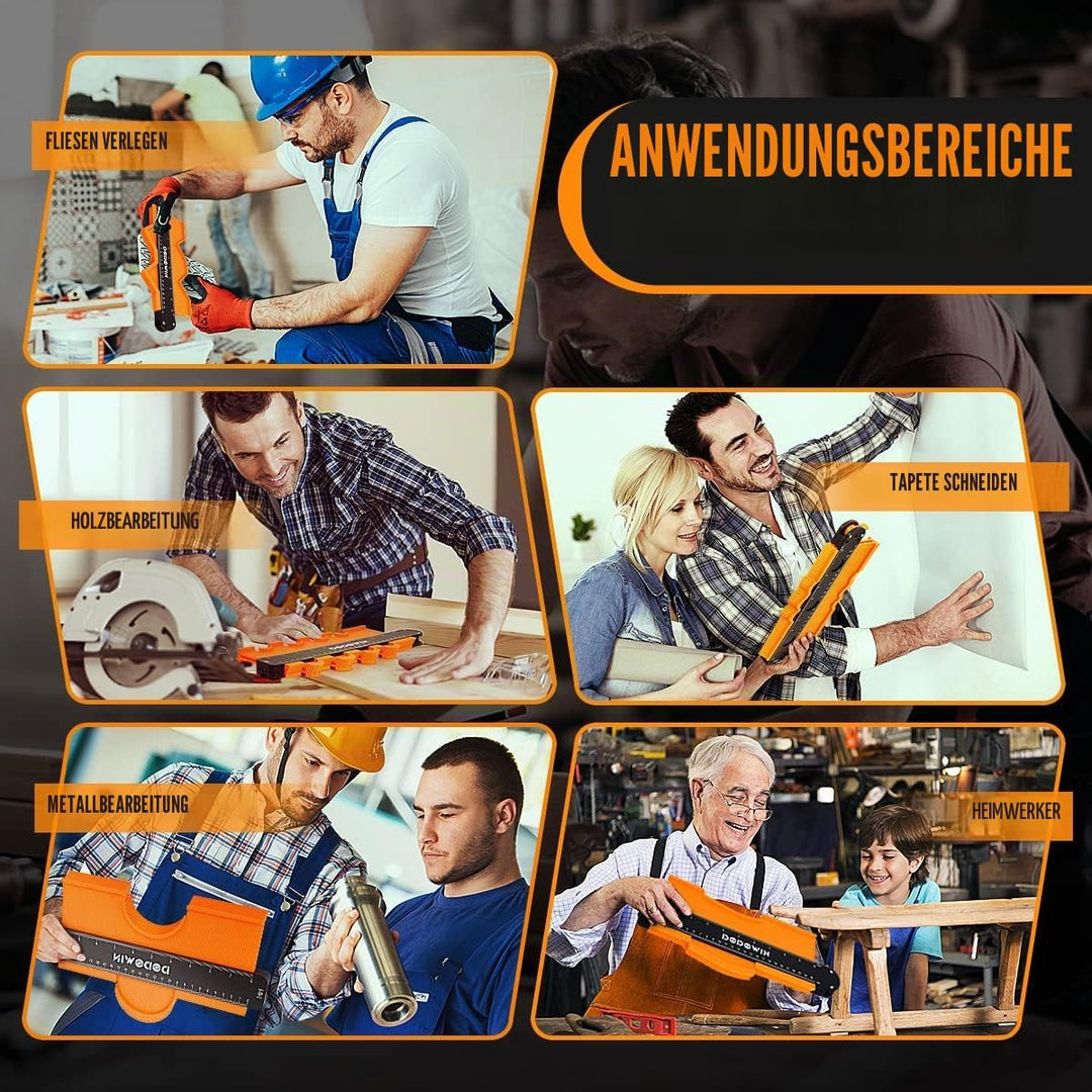 DODOWIN Konturenlehre Gross 2pcs, Konturenlehre Mit Feststeller, Laminat Schablone, Weihnachtsgesche