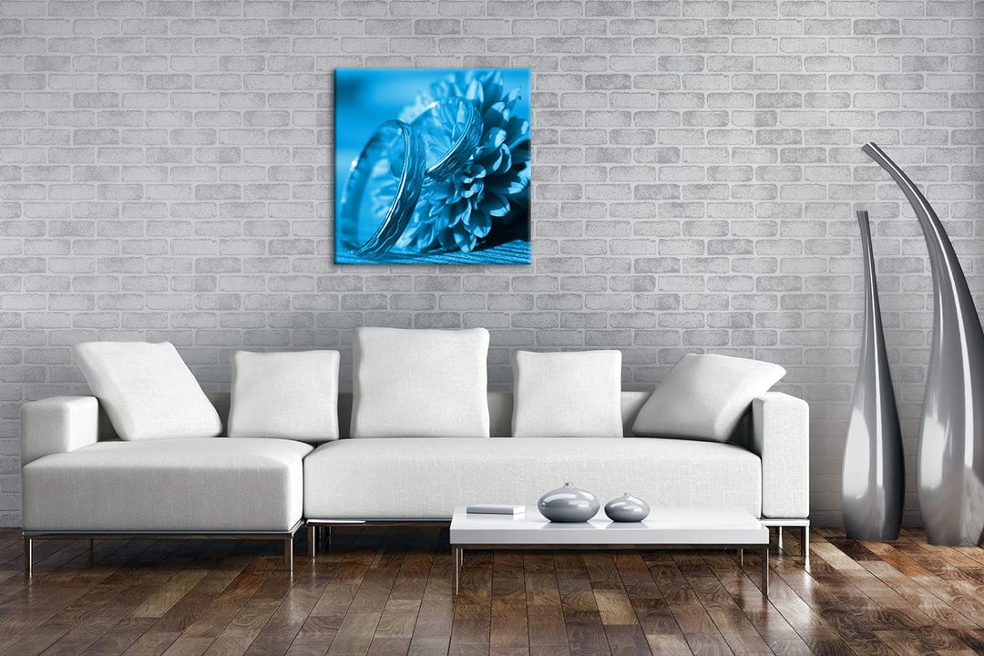 deyoli eleganter Verlobungsring mit Blume im Format: 60x60 Effekt: Zeichnung als Leinwandbild, Motiv