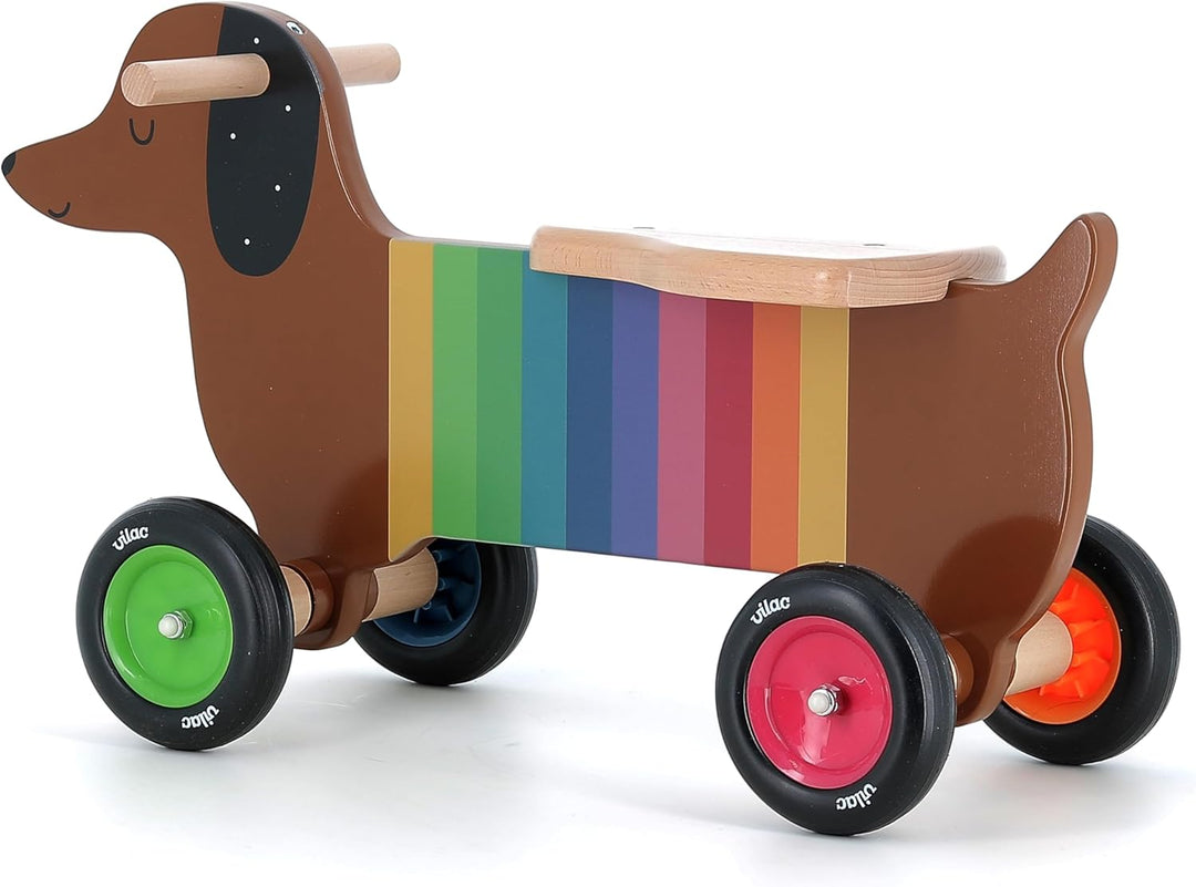 VILAC - Rutschauto für Hunde – Andy Westface – Träger und Behälter – 1 Rutschauto aus Holz für Hunde