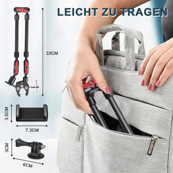 Magic Arm mit Super Clamp 23''/59cm, ZAKVOP Webcam Halterung mit Klemme, 360°Flexibel Magic Arm Clam