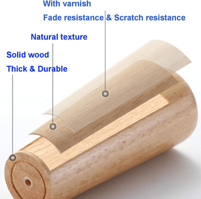 Qrity Möbelfuss Holz, 4 Stück 20cm Holzfüsse Möbelfüsse Sofafüsse mit Montageplatten & Schrauben für