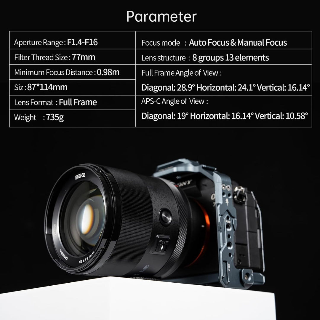 Meike 85mm F1.4 Autofokus Vollformat STM Schrittmotor Portraitobjektiv Kompatibel mit Sony E Mount K