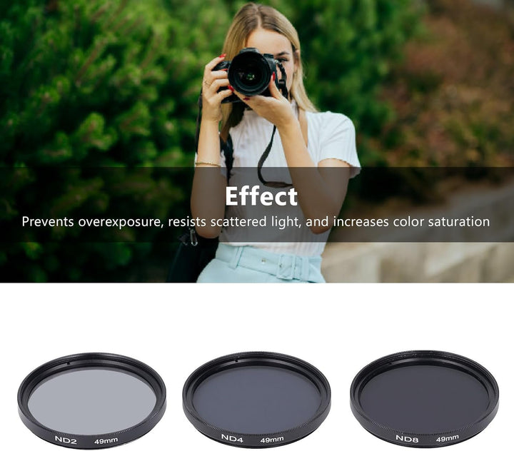 ND-Filterset, mit ND2-Filter, ND4-Filter und ND8-Filter, HD-Mehrschichtbeschichtung, Anti-Überbelich
