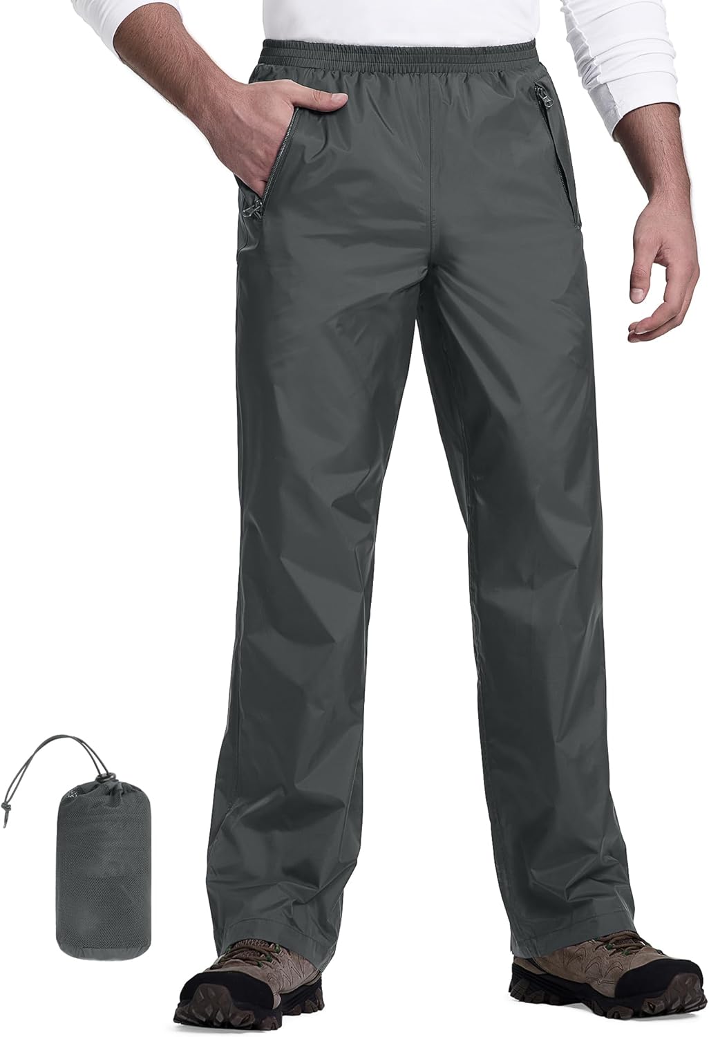 33,000ft Packbare Regenhose Herren Wasserdicht Leichte Fahrrad Überziehhose Winddicht Reflektierende