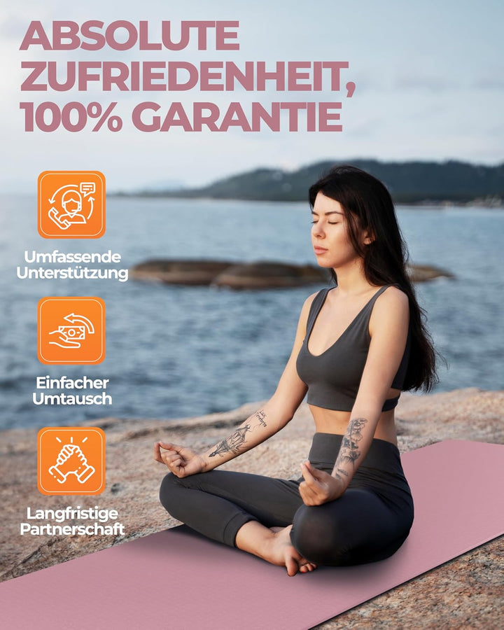 Yoga Matte Pro aus umweltfreundlichem TPE-Schaum, sehr rutschfeste, schadstofffreie, hypoallergene u