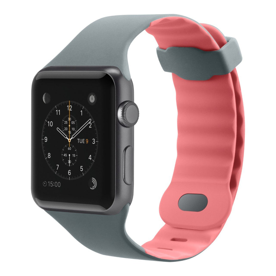 Belkin Sportarmband (geeignet für Apple Watch Series 4, 3, 2, 1, 38 mm/40 mm) 38 mm grau/pink, 38 mm