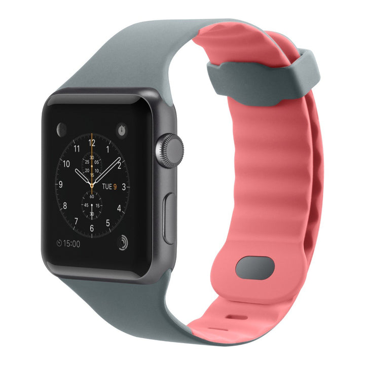 Belkin Sportarmband (geeignet für Apple Watch Series 4, 3, 2, 1, 38 mm/40 mm) 38 mm grau/pink, 38 mm