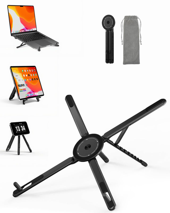 SupeDesk Laptop Ständer tragbar,3-in-1 höhen- und winkelverstellbarer Laptopständer aus leichter Alu