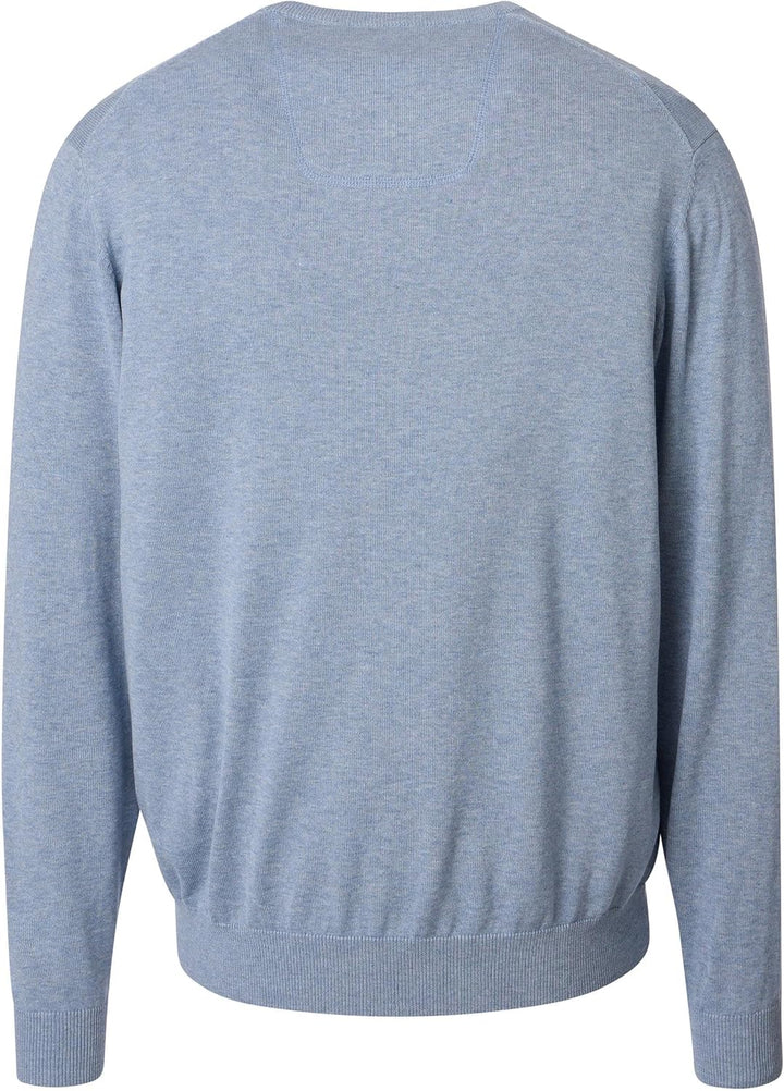 CASAMODA Herren Pullover mit V-Ausschnitt unifarben Elastischer Bund S Hellblau, S Hellblau