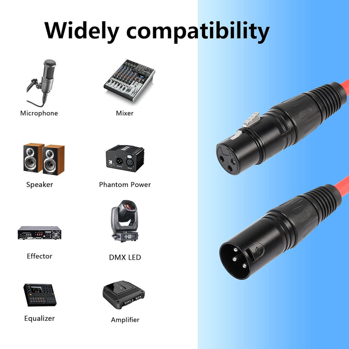 SinLoon XLR-Kabel, DMX, 3-polig, M auf F, farbige Verlängerungskabel, für Studio-Recorder, Mikrofon,