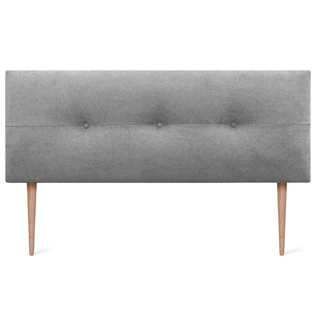 DHOME Kopfteil aus Kunstleder oder Stoff AQUALINE Pro Kopfteil Polsterkopfteil Luxusbett (Stoff Grau