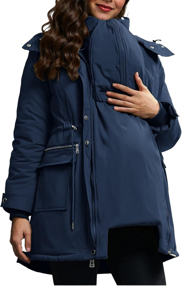 Generisch 3 In 1 Umstandsjacke Tragejacke mit Babyeinsatz Wintermantel Trageeinsatz Jacke Jackenerwe
