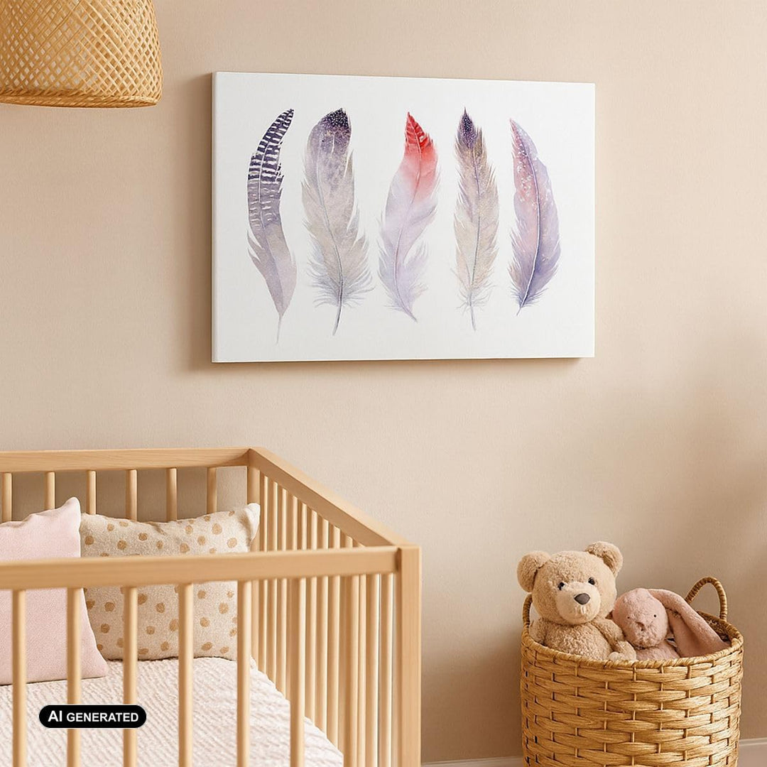 Bilder auf Leinwand Feder Tier Vogel Komposition Leinwandbild 70x50cm Wandbilder Dekoration Wohnzimm