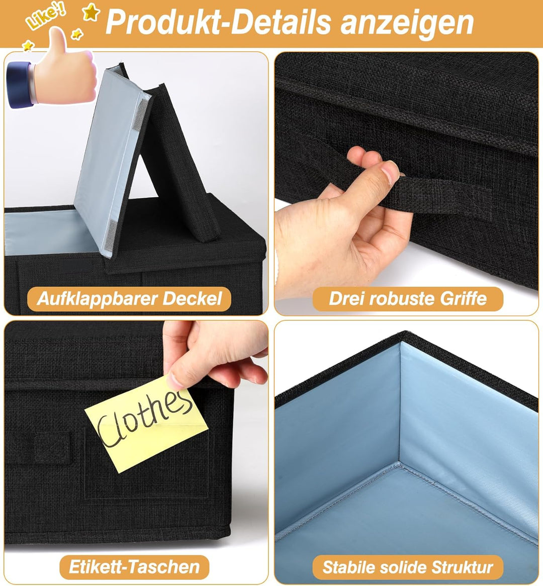 Unterbett Aufbewahrungsbox, 2 Stück Unterbettkommode, 79 x 40 x 15 CM, Faltbare Aufbewahrungsbox mit